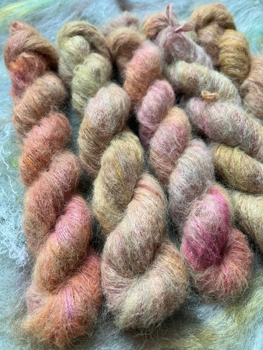 Yarn Skein Indigo Moon 100% Silk Hand Dyed Cochireal Meal